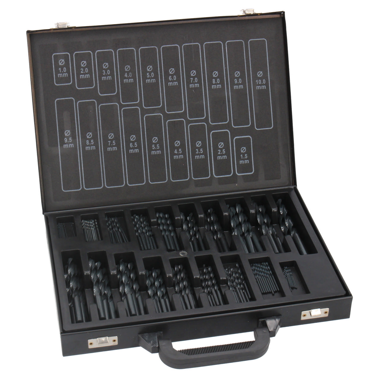 HSS-metallborrset, 170 delar: 1 - 10 mm