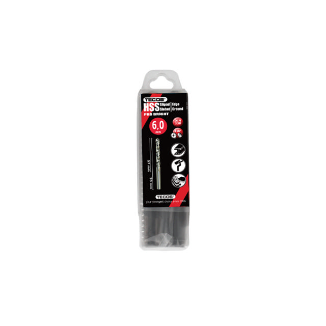 HSS bor Pro Bright, 6,0 × 93 mm, 10 stk.