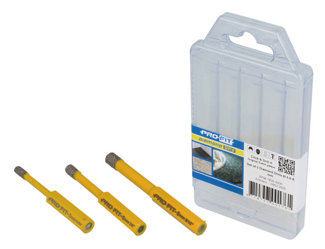 Diamant hullsagsett 3 deler: 5 - 6 - 8 mm