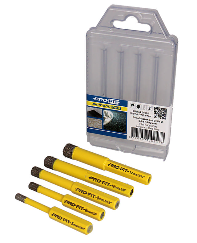 Diamant hullsagsett 5 deler: 5, 6, 8, 10, 12 mm