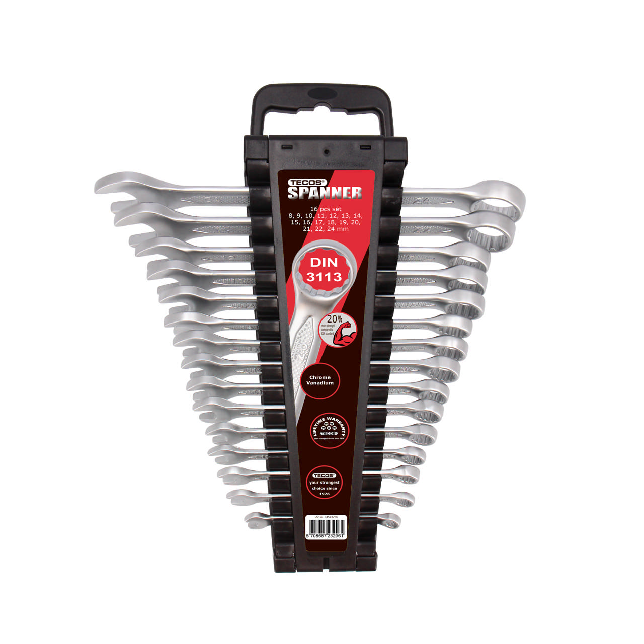 TCW824 Uringnyckelset 16 delar, mm