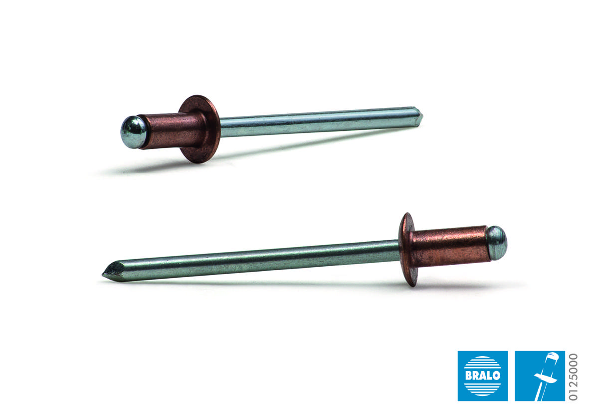 Blindnagle 4,8 x 8 mm Kobber/Stål, 500 stk.