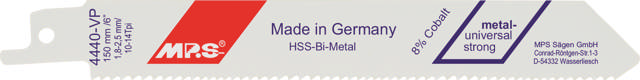 Bajonettsagblad 4440-VP, Tenner 1,8 - 2,5 mm / 10 - 14 tpi, Bi-Metall