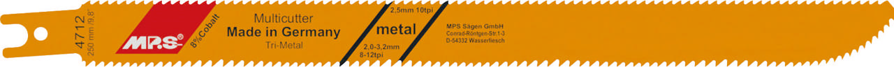 Bajonetsavklinge 4712, 2 stk. 250 mm Trimetal 8-12/10 tpi