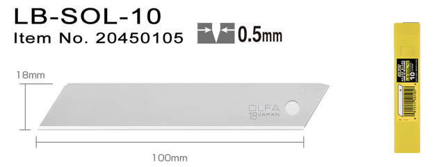 LB-SOL-10 Knivblader 18 mm Faste