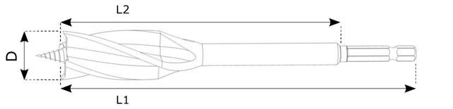 4 Flute Spiralbor 36 x 165 mm