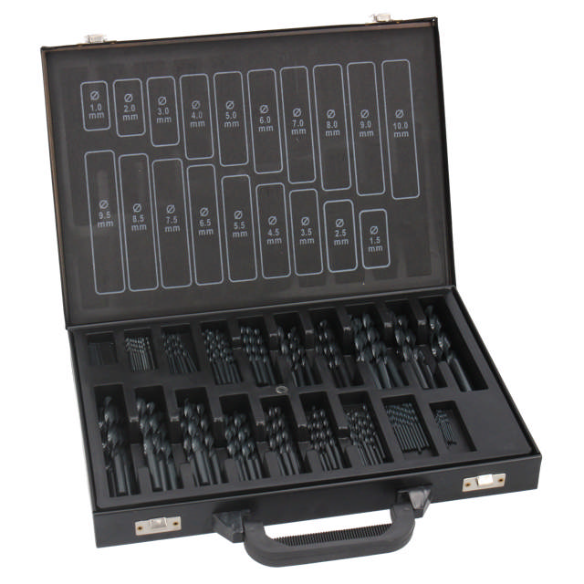 HSS-metalborsæt, 170 dele: 1 - 10 mm