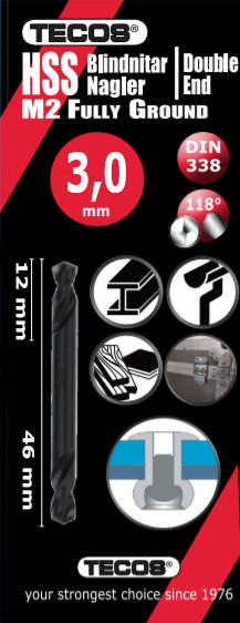 HSS-G Nitborr - 3,0 × 46 mm - 10 st.