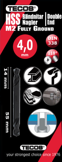 HSS-G Nitborr - 4,0 × 55 mm - 10 st.