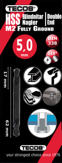 HSS-G Nitborr - 5,0 × 62 mm - 2 st.