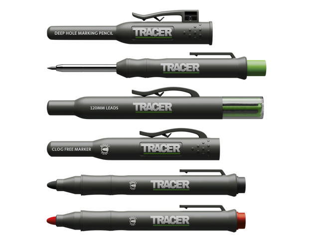 Marking sett med dyp hull blyant og clog free tusj