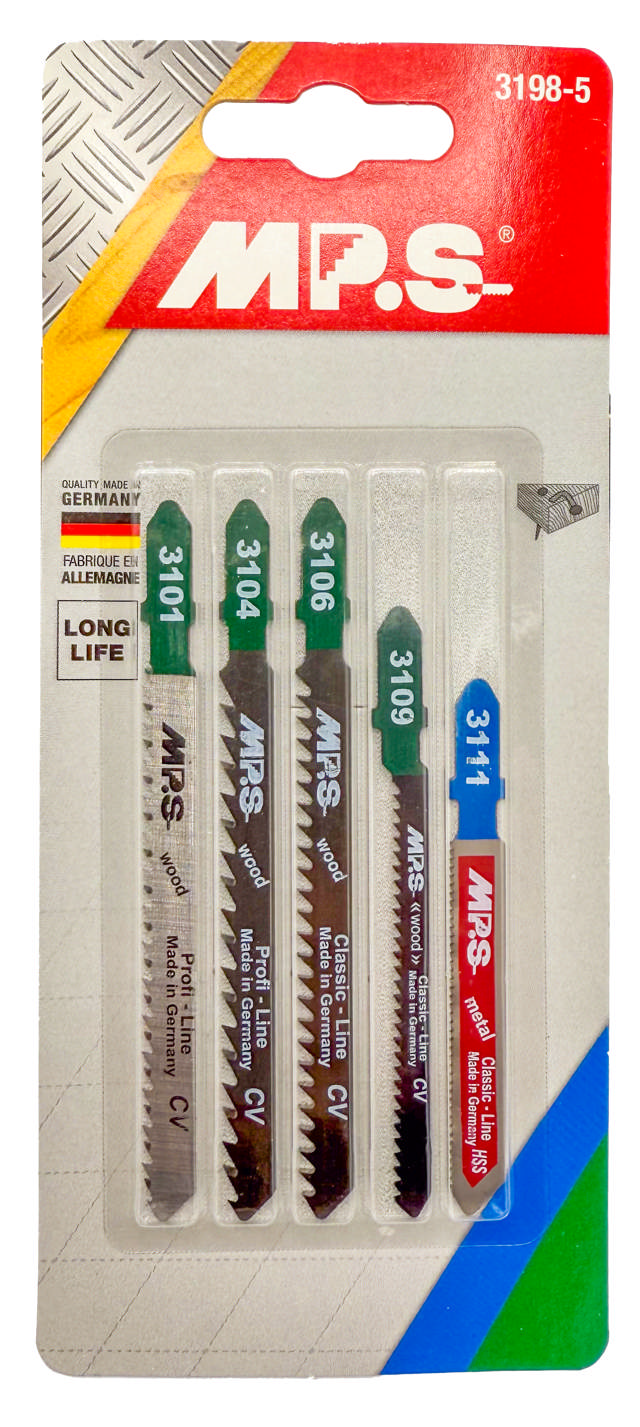 Stikksagblad sett, 5 delers